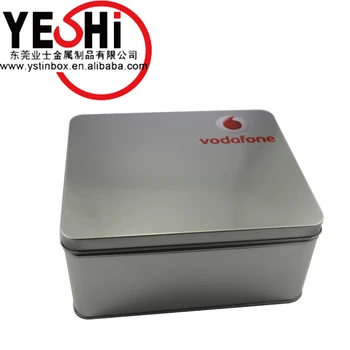 square tin box with lid