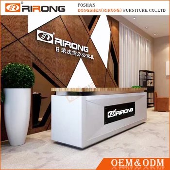 Modern customized white office wood front counter