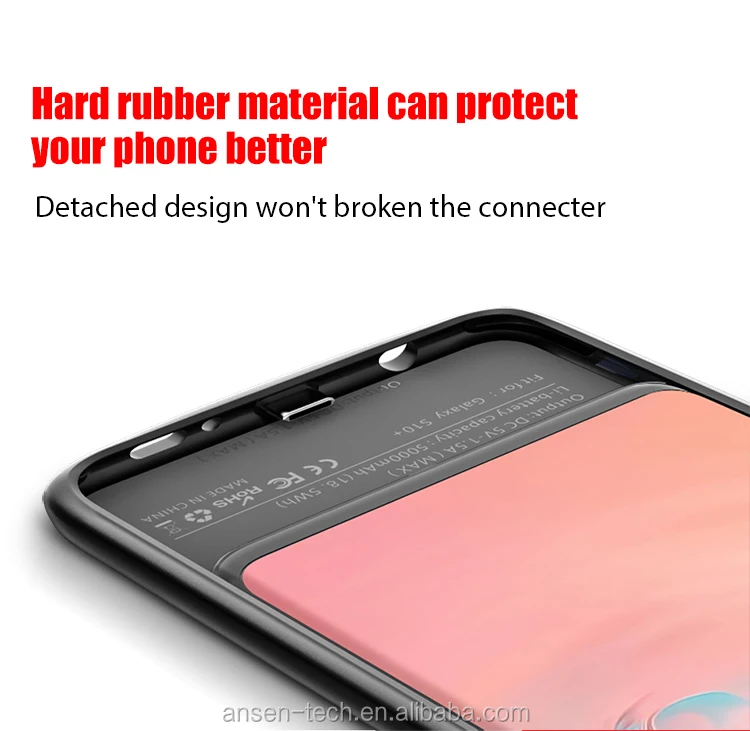 For Samsung Galaxy S10 Plus 5000 mAh S10 Plus Power Phone Case External Battery Case Backup Power Charger For S10 Samsung - ANKUX.COM