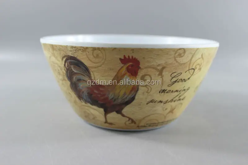 12 pcs melamine dinner ware dinner sets cock printing