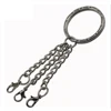 Wholesale metal keyring with three chains and mini Lobster Claw Clasp