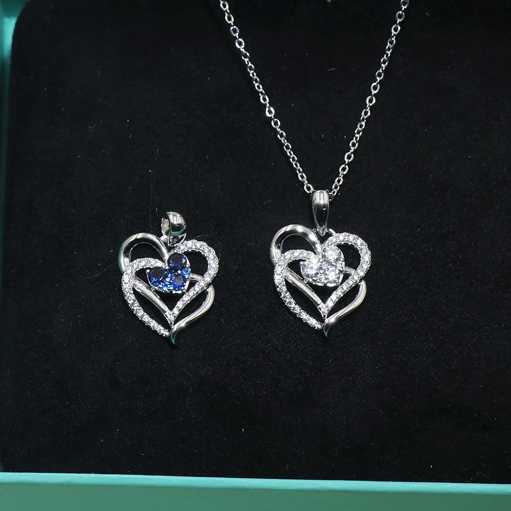 Joacii silver stone point pendant sterling heart pendants for women
