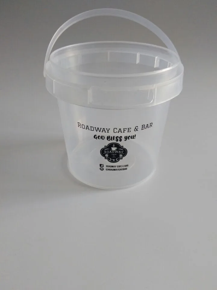Food Grade Transparent Ice Cream Pail Plastic Buckets With Lids