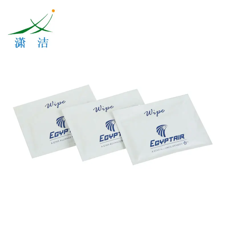 
Individual wrapped Lemon scent biodegradable wet wipe towelette 