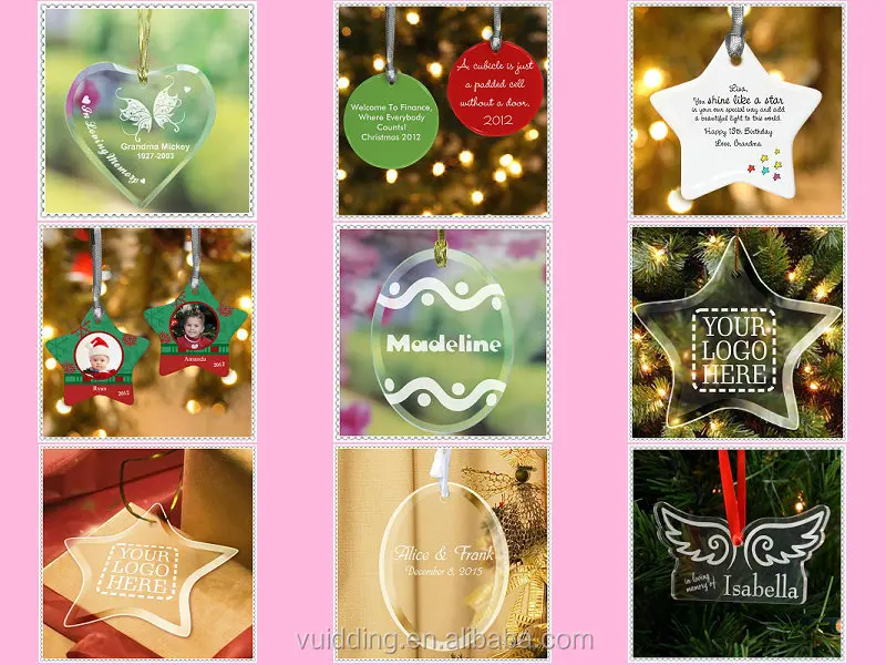 Hanging Glass Custom Shape Ornaments For Christmas Supplies Buy