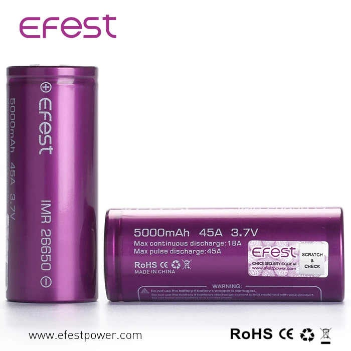 ROHS electric scooter battery lithium li ion battery cell 26650 5000mah 45A cell