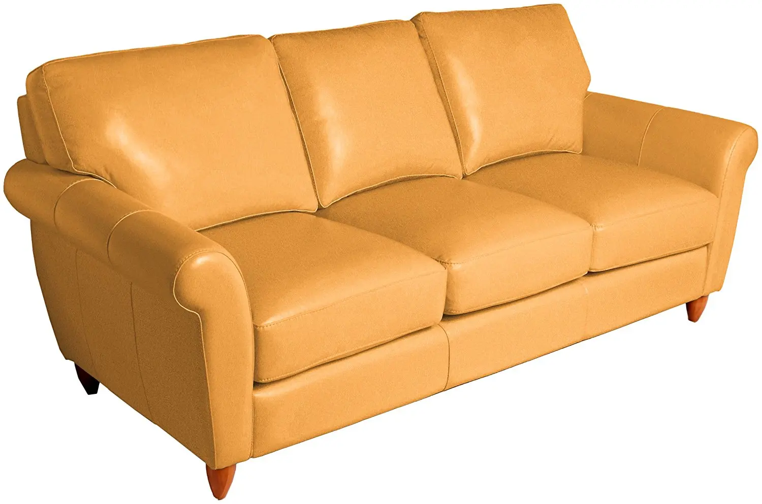 caramel faux leather sofa