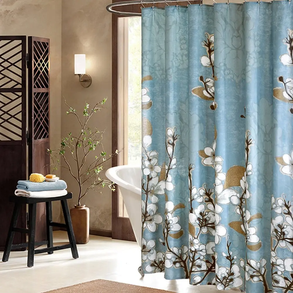 Asian design fabric shower curtain youg ass petite