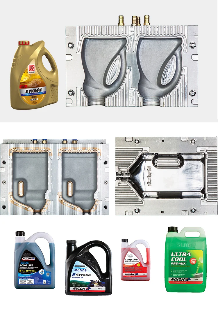 4 cavity plastic blowing mould for HPDE 2.2L bean paste round bottle