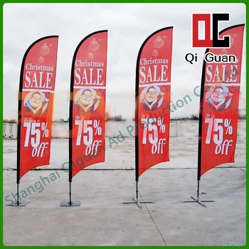 Blade Feather Flag Advertising Flutter Sign Banner Pole Spike