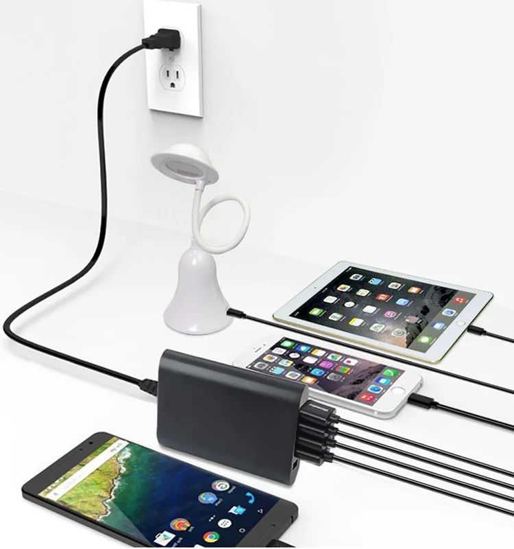 Fast Charger Adapter 40w 5 Port 21 Amp Wall Charger,Multi Port Portable