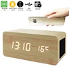 2019 Fancy 3 in 1 Multifunction High-Tech Smart Electronic Digital Bluetooth Speaker Wireless Charger Wooden LED Clock