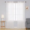 Sheer window Metallic Foil printing grommets panel curtains