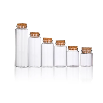 Download 3oz 100ml Necked Clear Glass Bottle With Cork Lid Glass Container For Bath Salt Spice Packaging ...