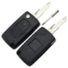 High Quality For Citroen 2 button flip remote key shell with 206 blade and Battery Place