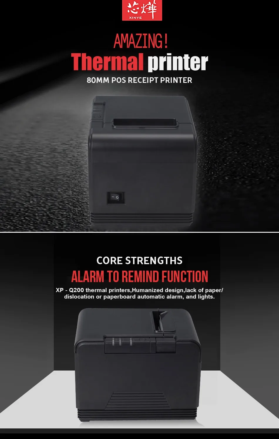 80mm Thermal Receipt Printer Xpq200 Auto Cutter Parallel Interface