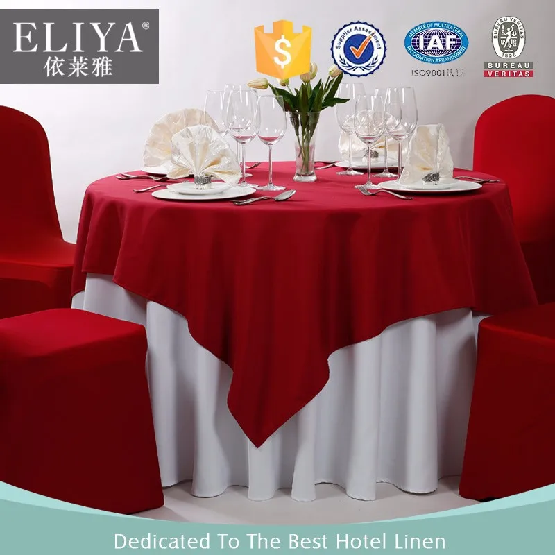 White Round Hotel Polyester Tablecloth Table Linen / Wedding Table