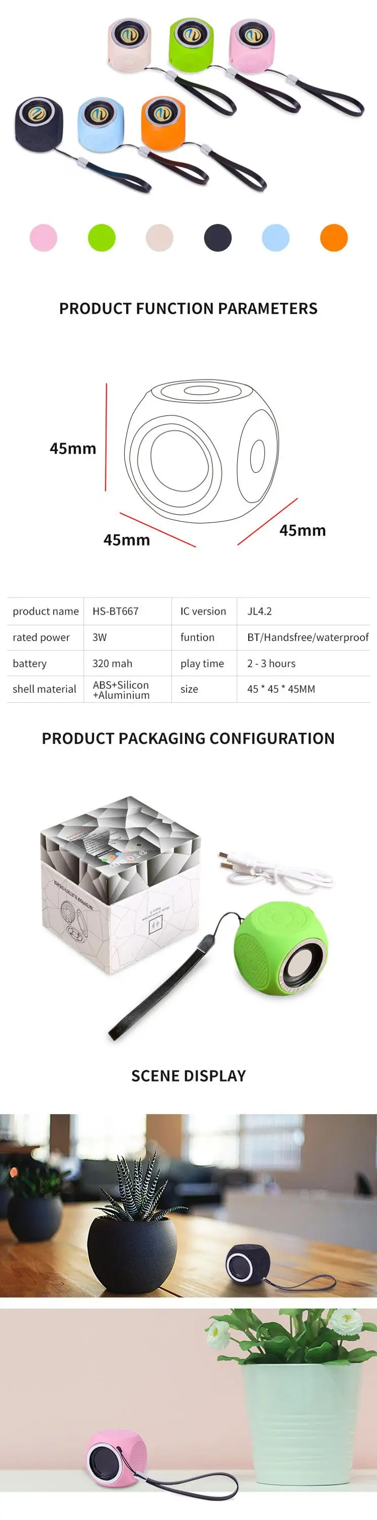 300mAh Hot Sale Waterproof Wireless Speaker Portable Mini BT Speaker - ANKUX.COM