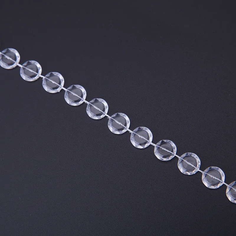 Clear crystal 10mm acrylic beads trimming garland, acrylic beads strand