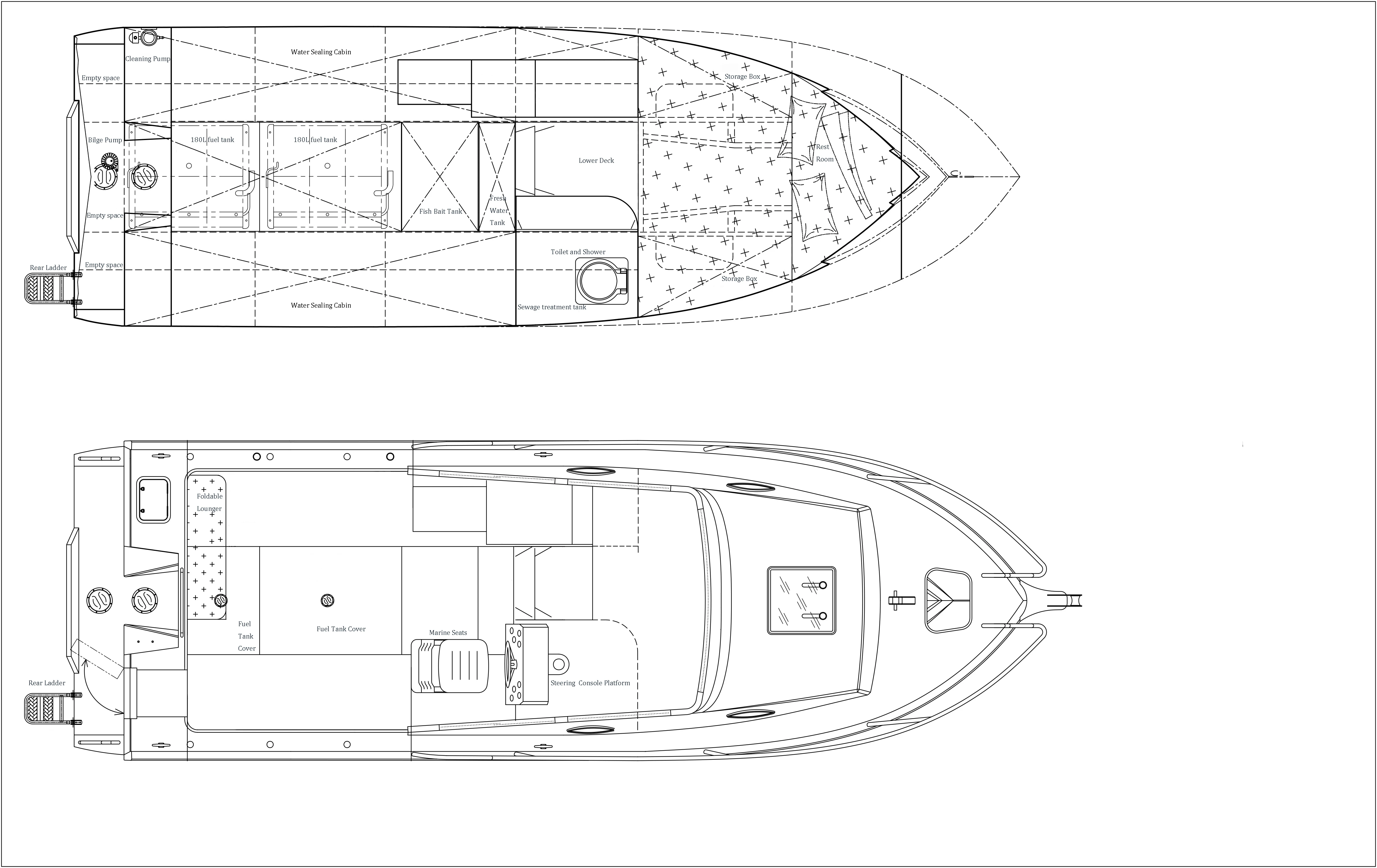 7.5m Luxury Yacht Cabin Cruiser Boats Lifestyle Aluminum Fishing Boat