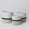 Custom cheap hand weave cotton rope tassel decorate hamper sets bin fabric dirty clothes home laundry storage easter gift basket