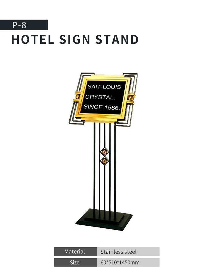 Hotel Lobby Sign Stand,Lobby Board,Stainless Steel Hotel