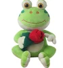 Valentine Plush Frog soft stuffed plush toys with rose for girl gifts
