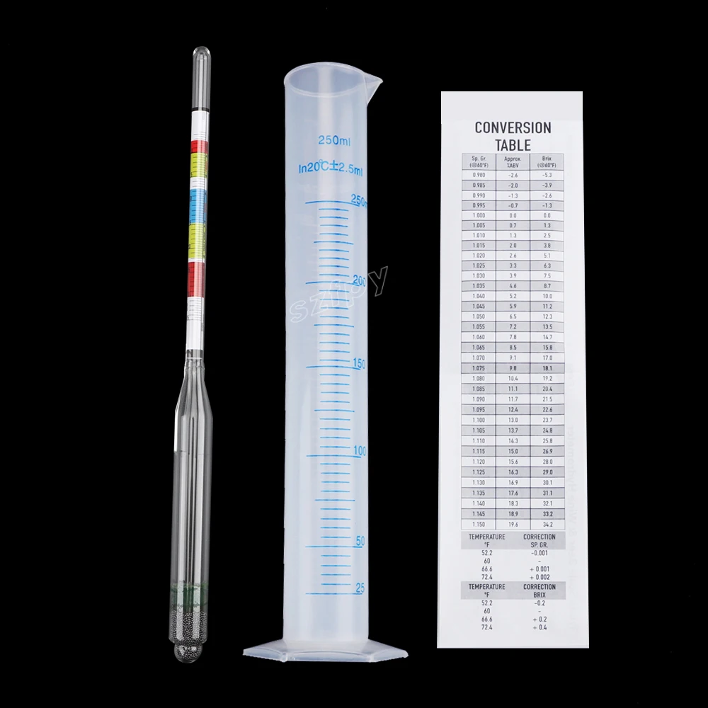 Triple Scale Hydrometer Kit Best For Beer Wine Juice Cider Easily