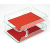 Stacking clear acrylic file trays, book display holder, lucite a4 file display stand
