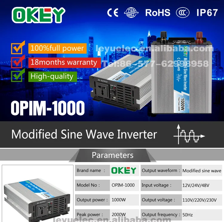 1000w Power Inverter Home Solar Power System 12v 24v 48v Pure Sine Wave