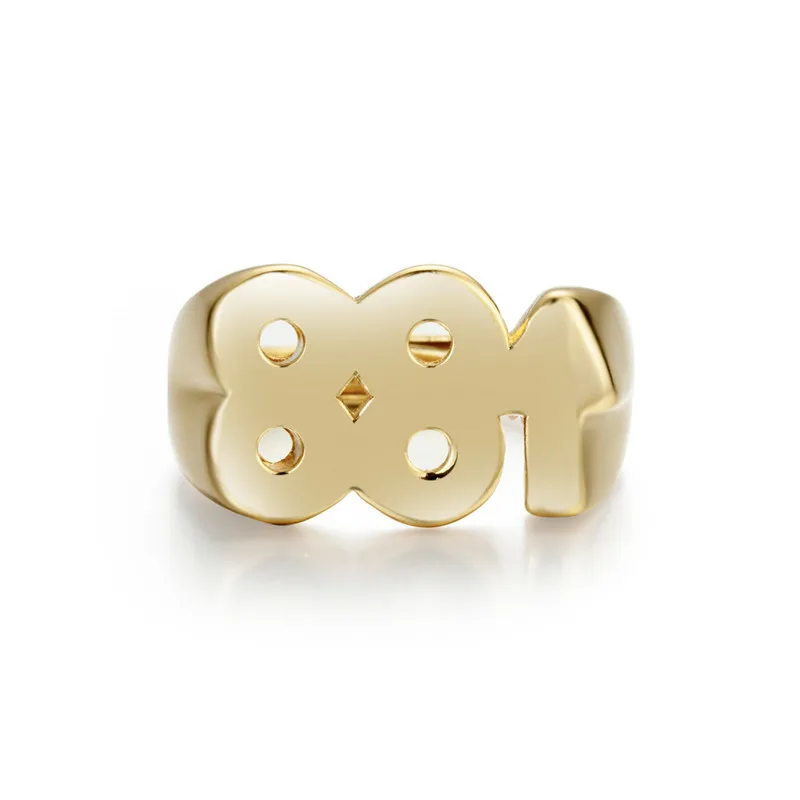 rising ring silver gold stainless steel double 8 digital rings