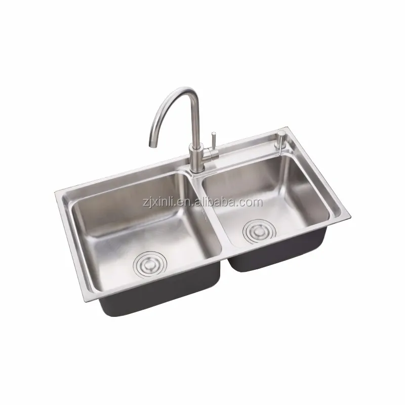 81*43 Cm Sus304 Edelstahl Arbeitsplatte Doppel Schüssel Küchenspüle
