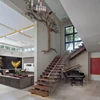 Circle stairs turkish black stone step wrought iron decorative stairs parts interior