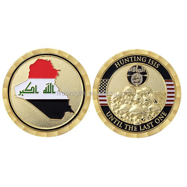 Custom Die Casting Enamel Metal Souvenir Iraq Coin - Buy Iraq Coin ...