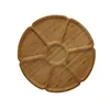 High quality multi-function bamboo wood service tray, round party divided plate bamboo dinner plates