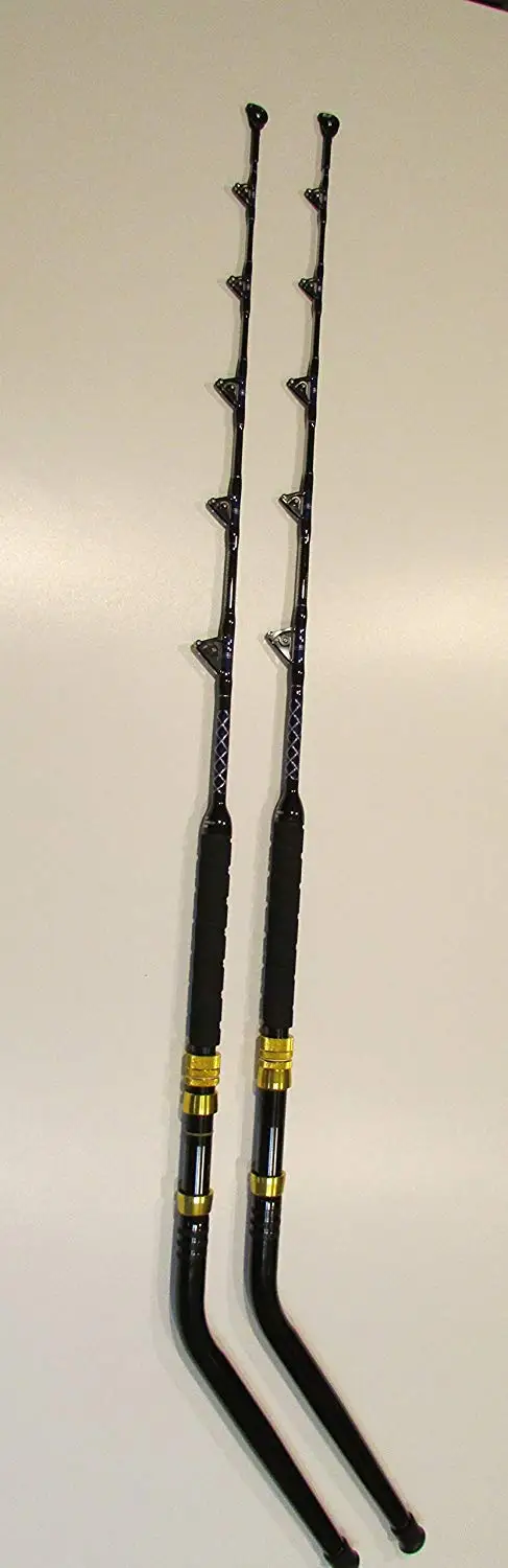 XCALIBER MARINE PAIR OF GOLIATH SERIES TROLLING ROD 80-130 LB RED AND GOLD