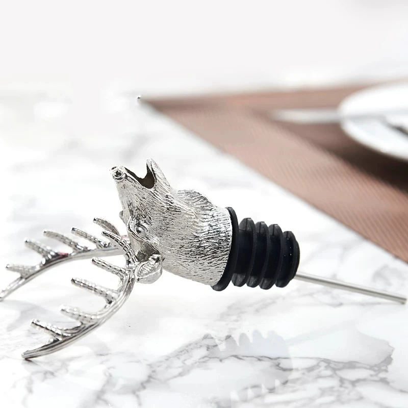 Deer Dog Horse Bear Animal Head Wine Pourer Aerator Pour Spout Bottle
