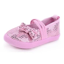 Hot selling four seasons all match child canvas single children shoes paillette girls shoes princess shoes
