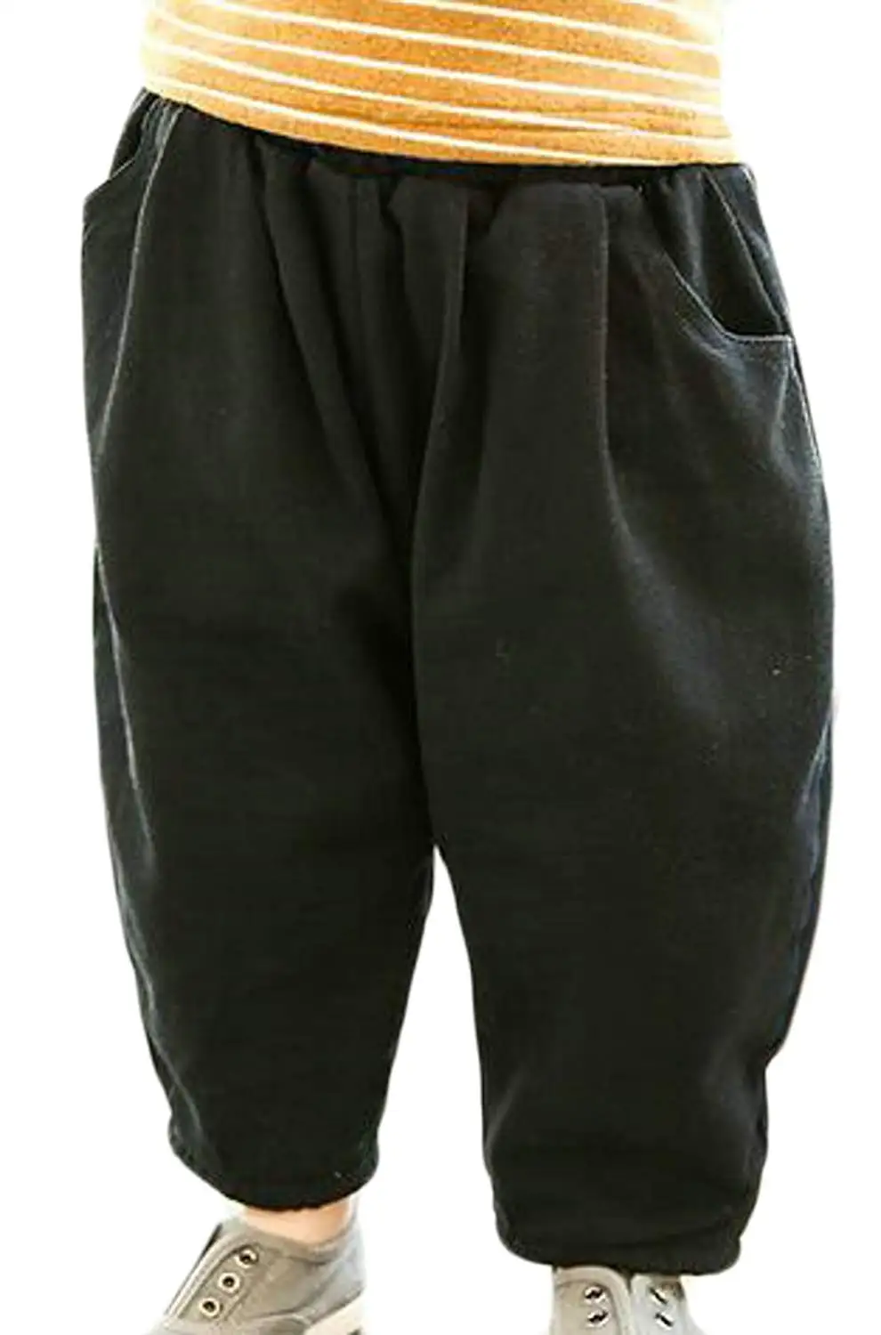 flannel lined elastic waist pants