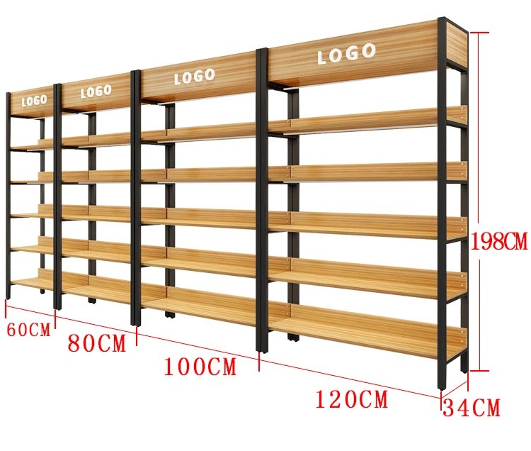 Factory Sale Shelving Various Layers Steel And Wood Retail Shelf ...