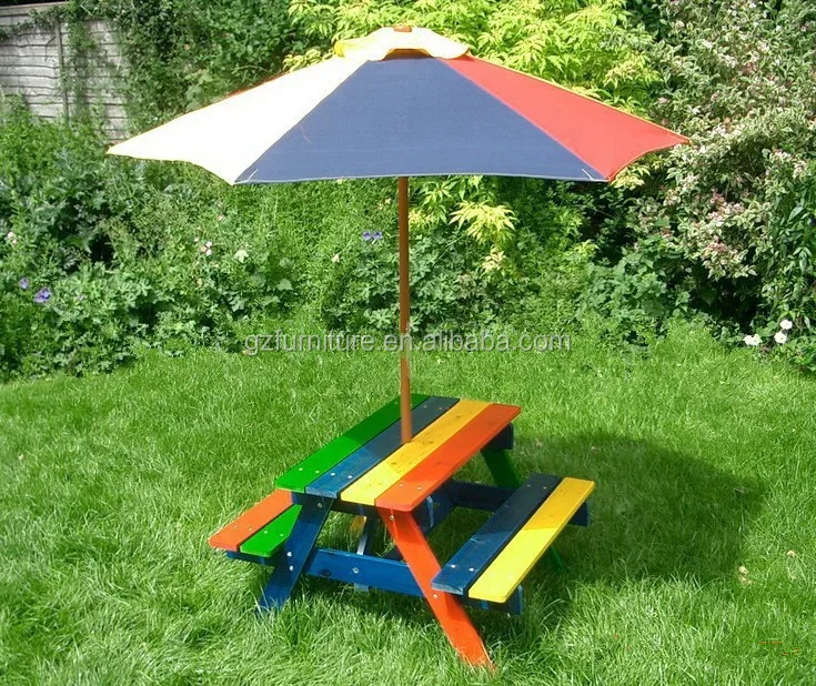 Kids Plastic Picnic Tables With Umbrella - Buy Wooden Portable Picnic ...