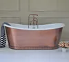 copper skirted freestanding cast iron bathtub with antique finished for sale