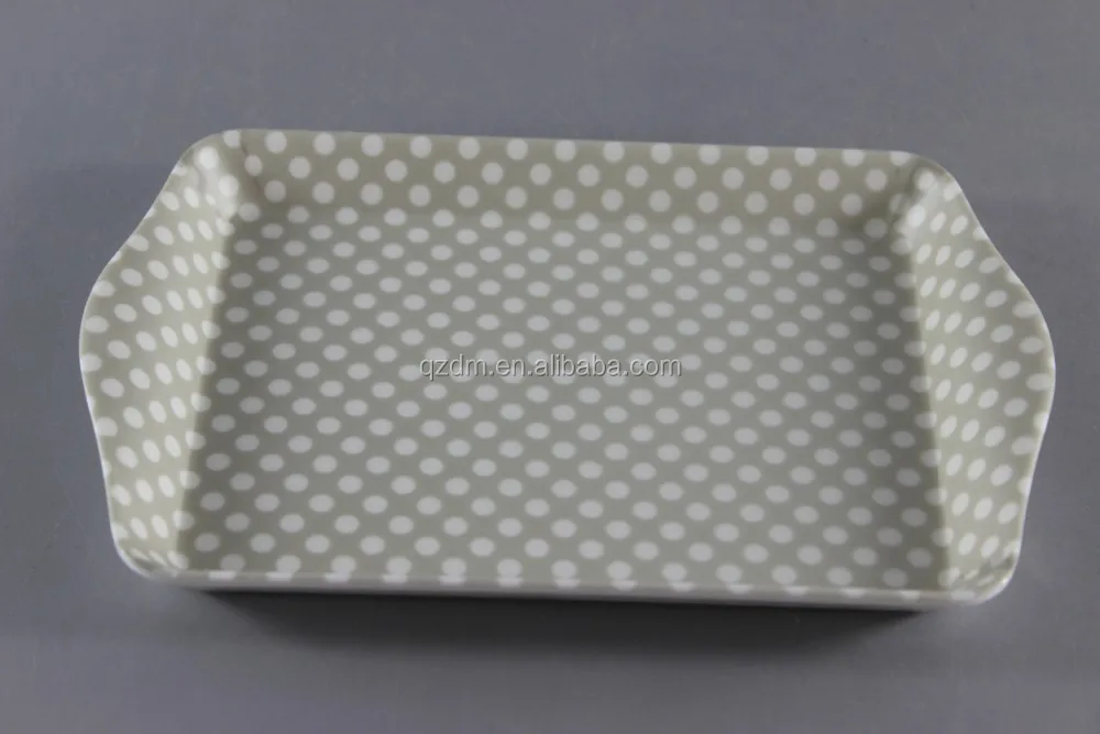2 Handle Melamine Small Tray 8 Inch