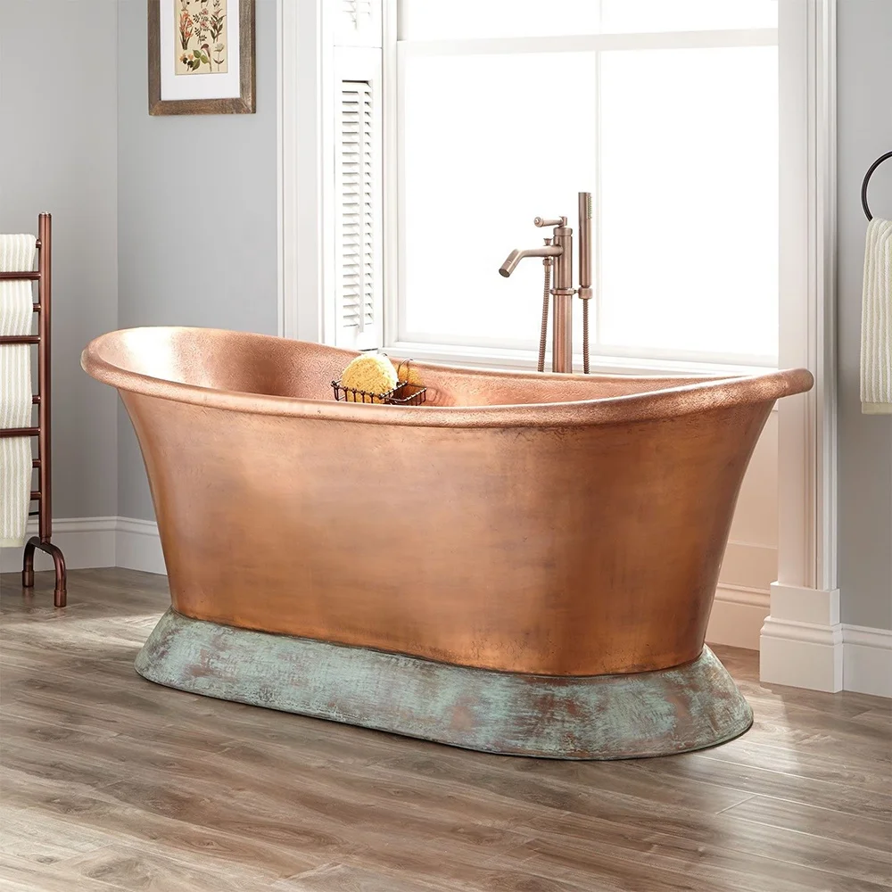 Hand Made Freestanding Copper Double Bathtub For Hotel Buy Copper