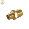 CNC Machinery Double-head Threaded Brass Connector Male To Male Pipe Fitting