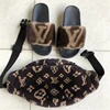 women fashion nature mink fur slippers