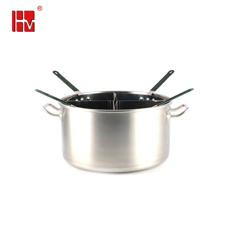 Stainless Steel Pasta Cooker Pasta Cooking Pot Set With 4 Section