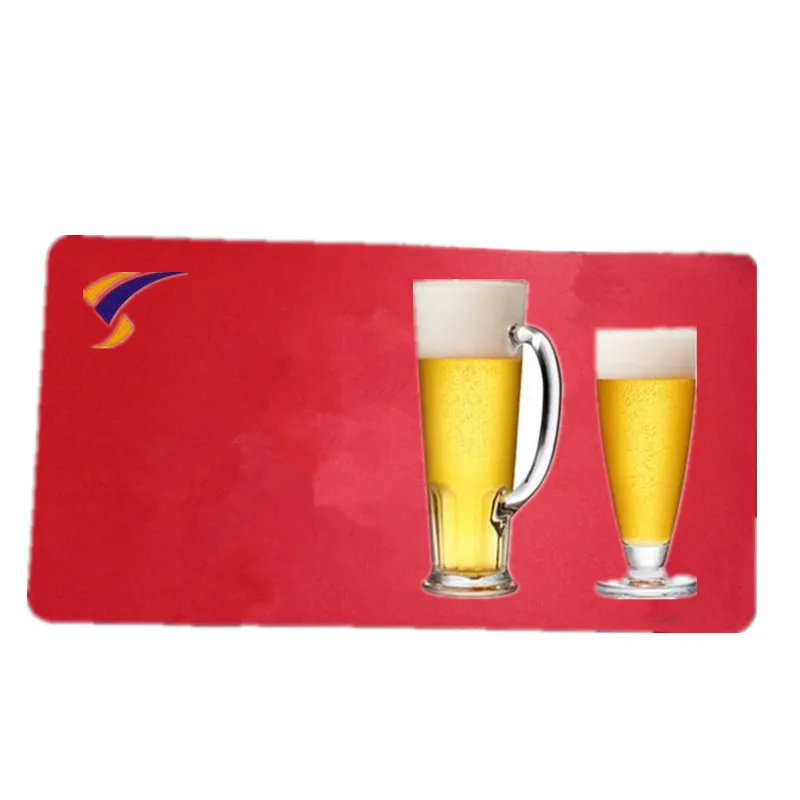 Tigerwings 2018 new design wholesale beer runner custom rubber material bar mat with logo for promotion