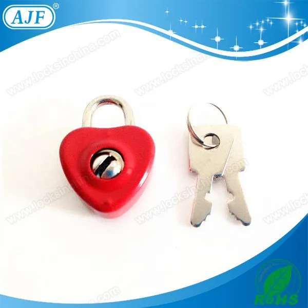 AJF 2015 hot sale colorful mini key diary lock heart, notebook lock