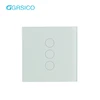 WIFI Wireless Remote Control Crystal Glass Touch 3 Gang Wall Smart Light Switch for modern smart home